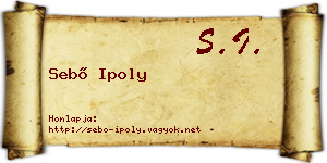 Sebő Ipoly névjegykártya